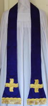 Reversible White-Purple Stole